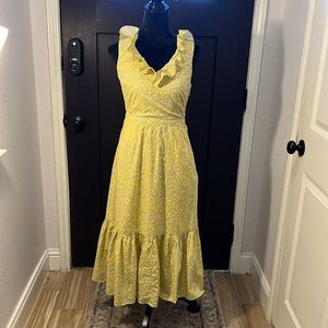 J Crew Floral ruffle dress